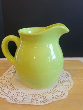 Lime Green Ceramic Pitcher/Vase Unbrand